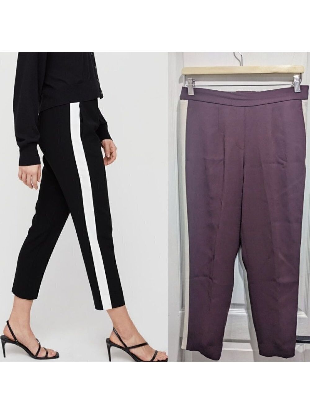 Aritzia Babaton | Conan Cropped Pant Terado In Burgundy Stripe